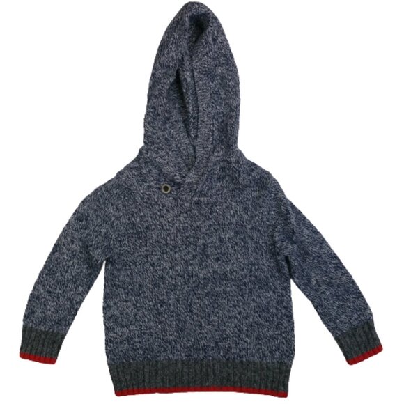 GAP Other - GAP Blue Marbled Hooded Wool Blend Sweater Boys Size 18-24M
